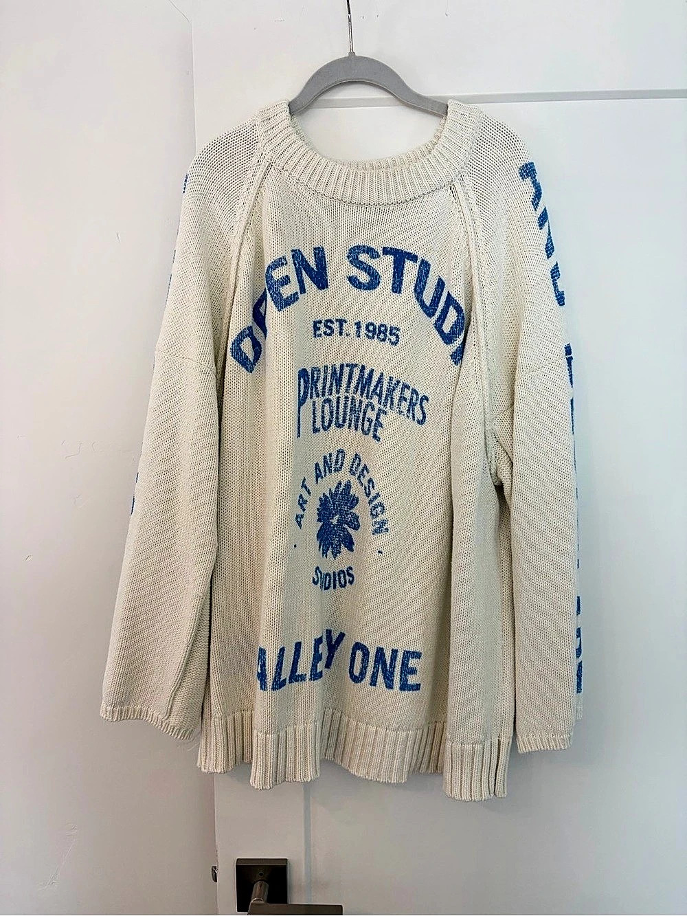 Anthropologie Pilcro Graphic Printed Open Studio Crew-Neck Sweater plus size 3x
